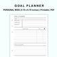 Personal Wide Inserts - Goal Planner