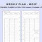 Skinny Classic HP Inserts - Weekly Plan - Vertical