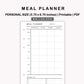 Personal Inserts - Meal Planner with Grocery List