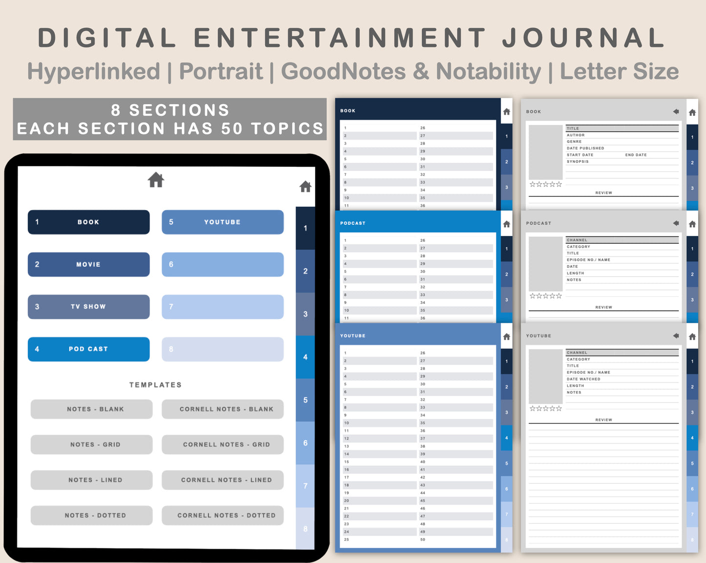 Digital Entertainment Planner - Blue