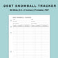 B6 Wide Inserts - Debt Snowball Tracker
