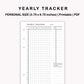 Personal Inserts - Yearly Tracker