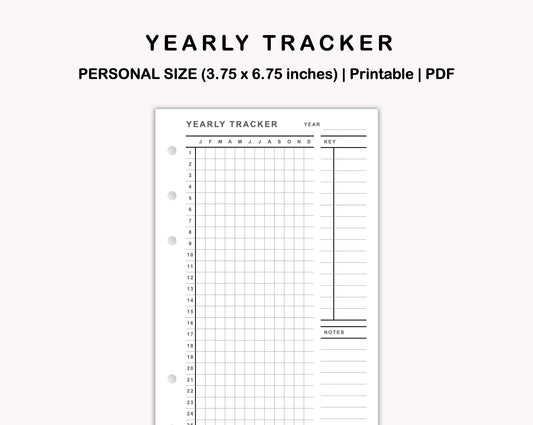 Personal Inserts - Yearly Tracker