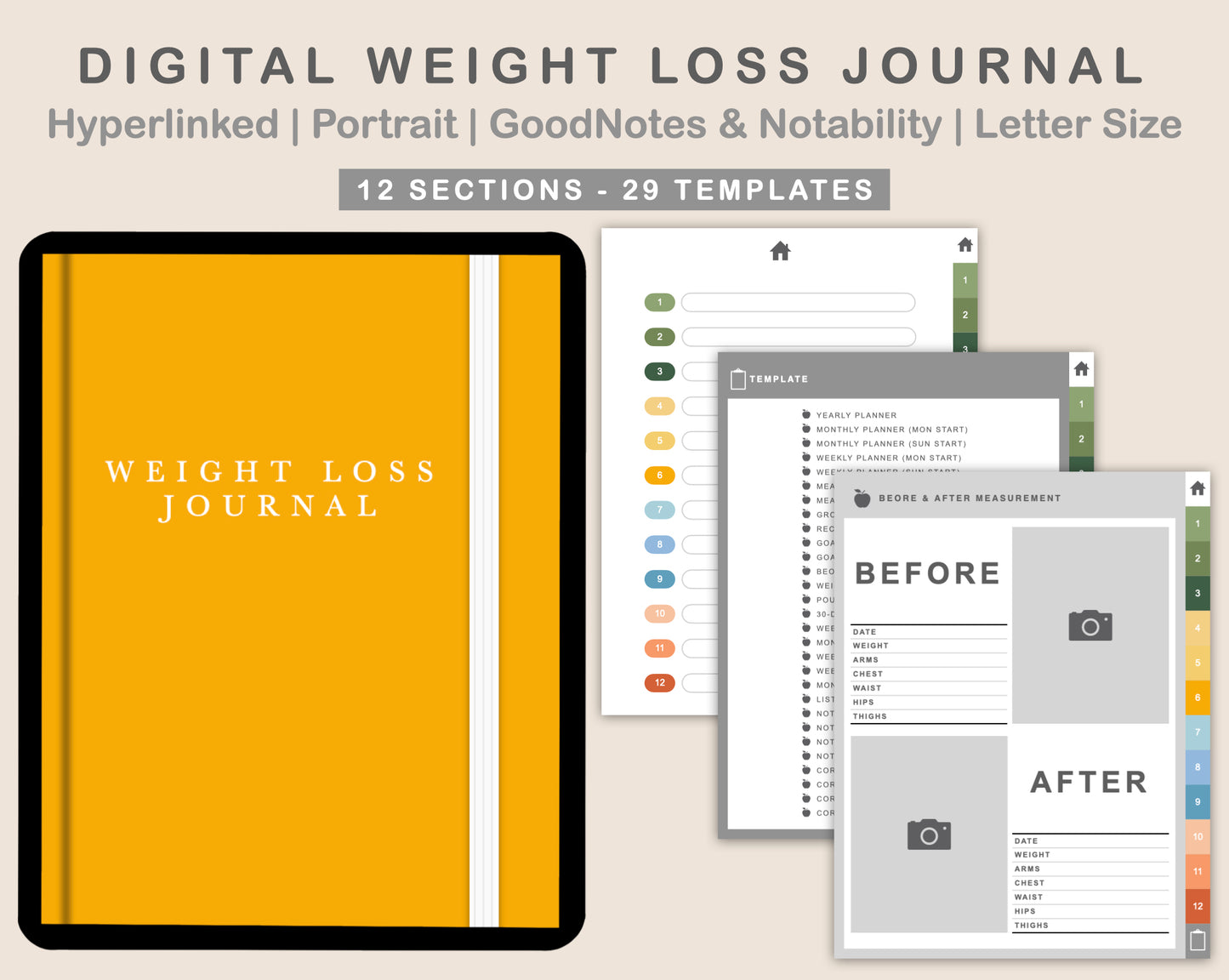 Digital Weight Loss Journal - Bright