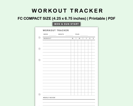 FC Compact Inserts - Workout Tracker