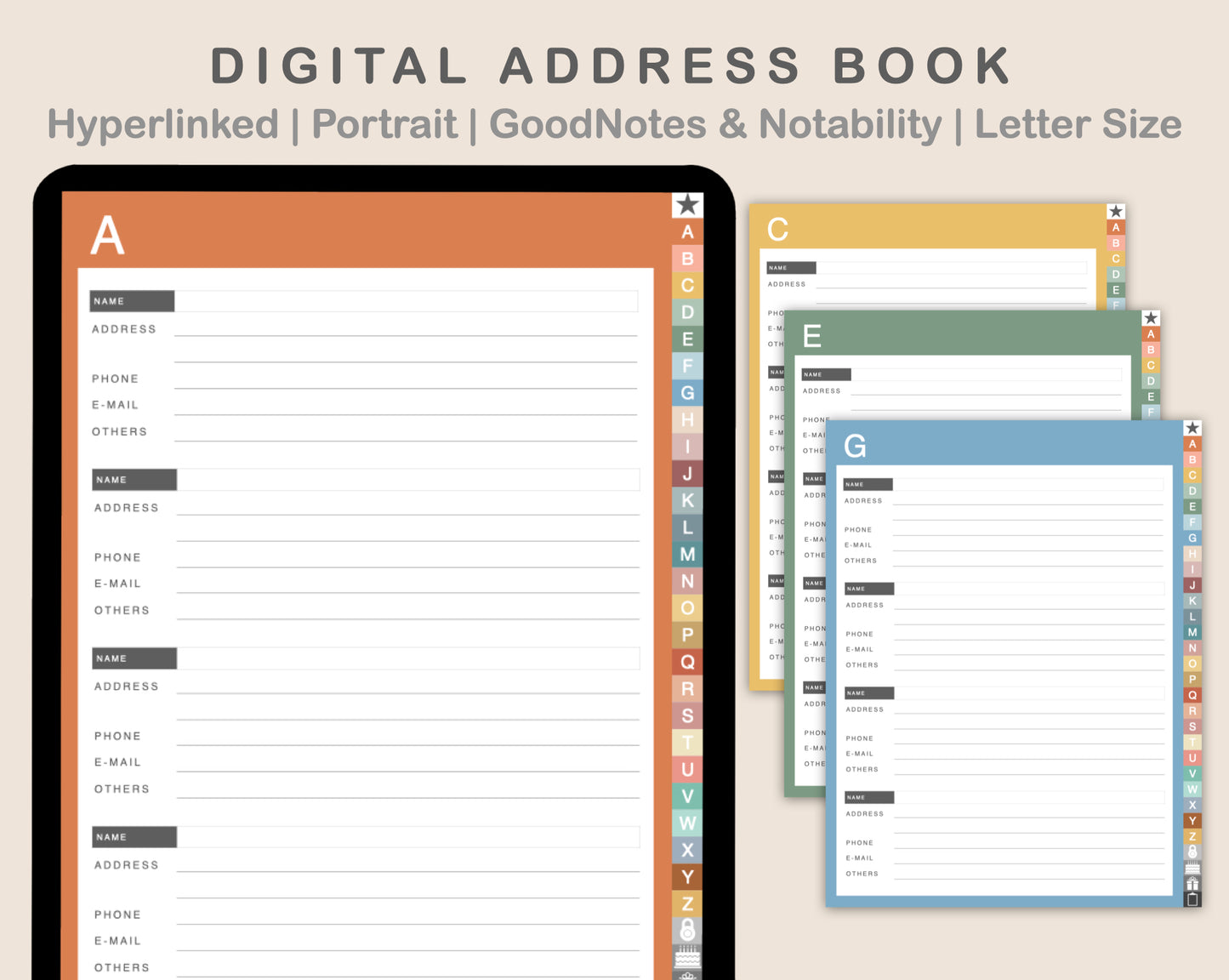 Digital Address Book - Boho