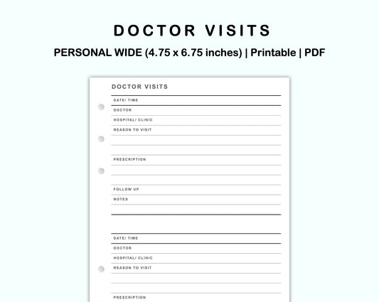 Personal Wide Inserts - Doctor Visit