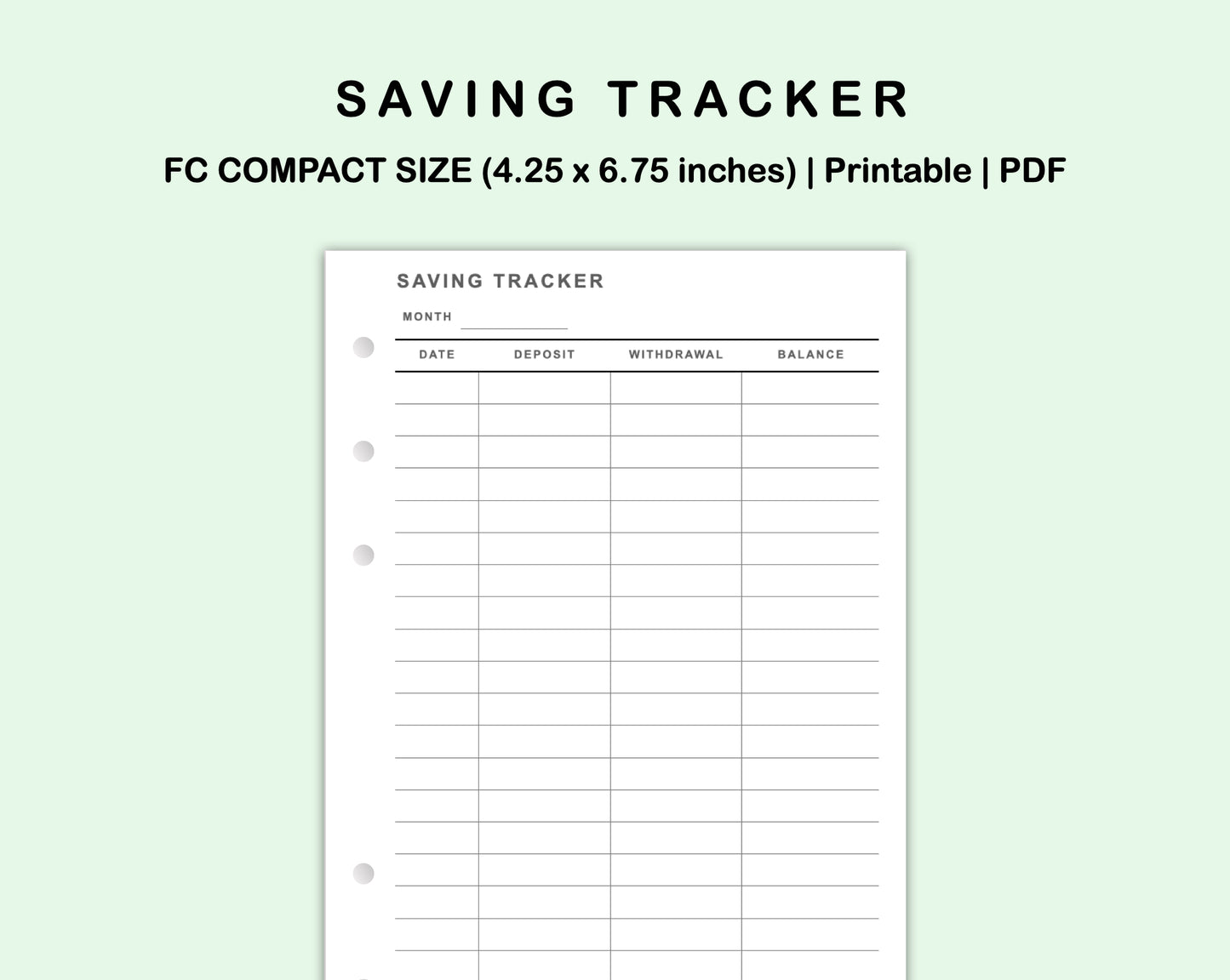 FC Compact Inserts - Saving Tracker