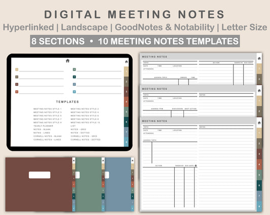 Digital Meeting Notes - Landscape - Muted