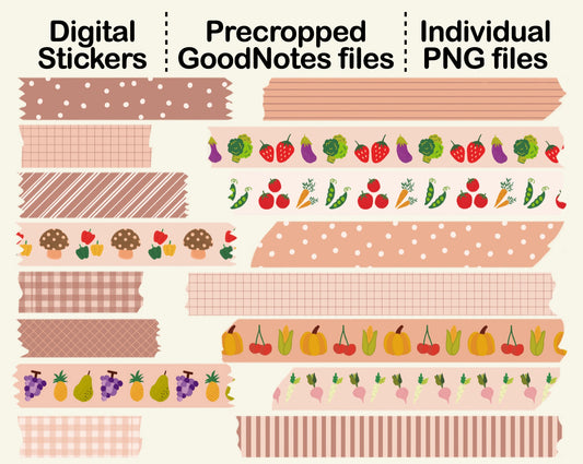 Digital Washi Tape - Neutral Food