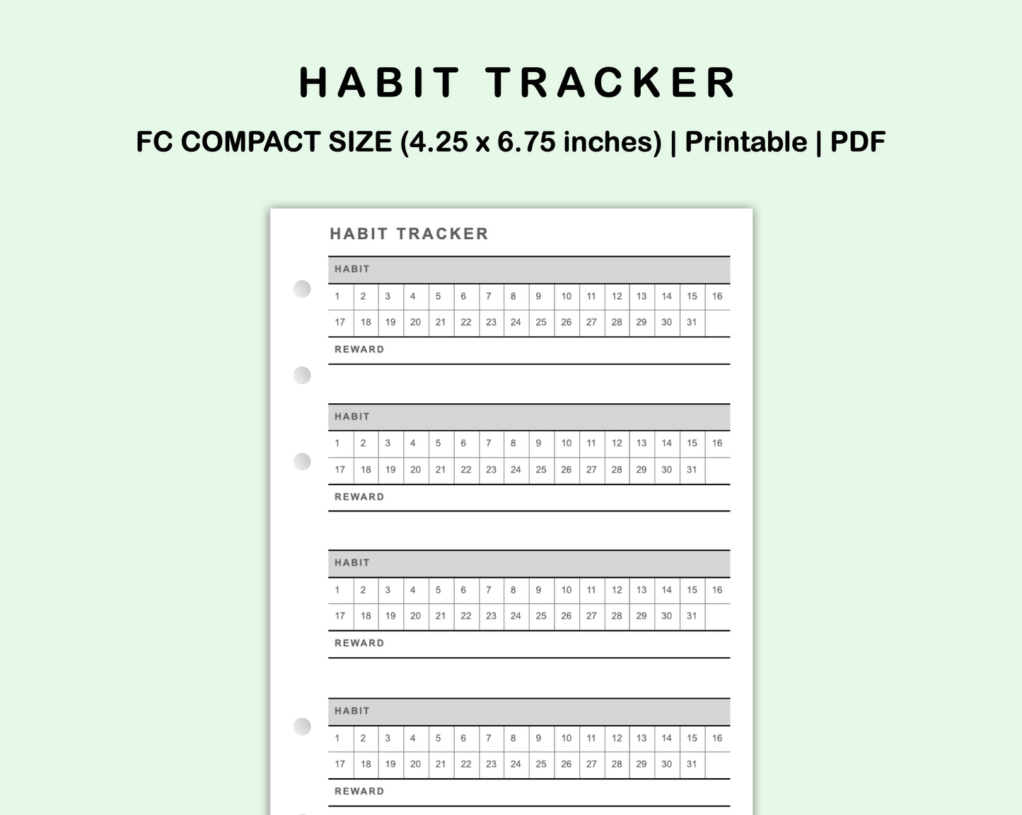 FC Compact Inserts - Habit Tracker