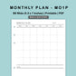 B6 Wide Inserts - Monthly Plan - MO1P