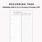 Personal Inserts - Recurring Task