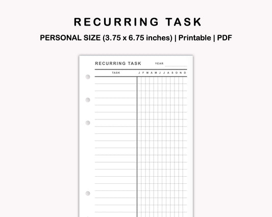 Personal Inserts - Recurring Task