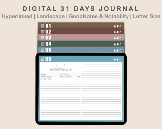 31 Day Digital Journal - Landscape - Muted