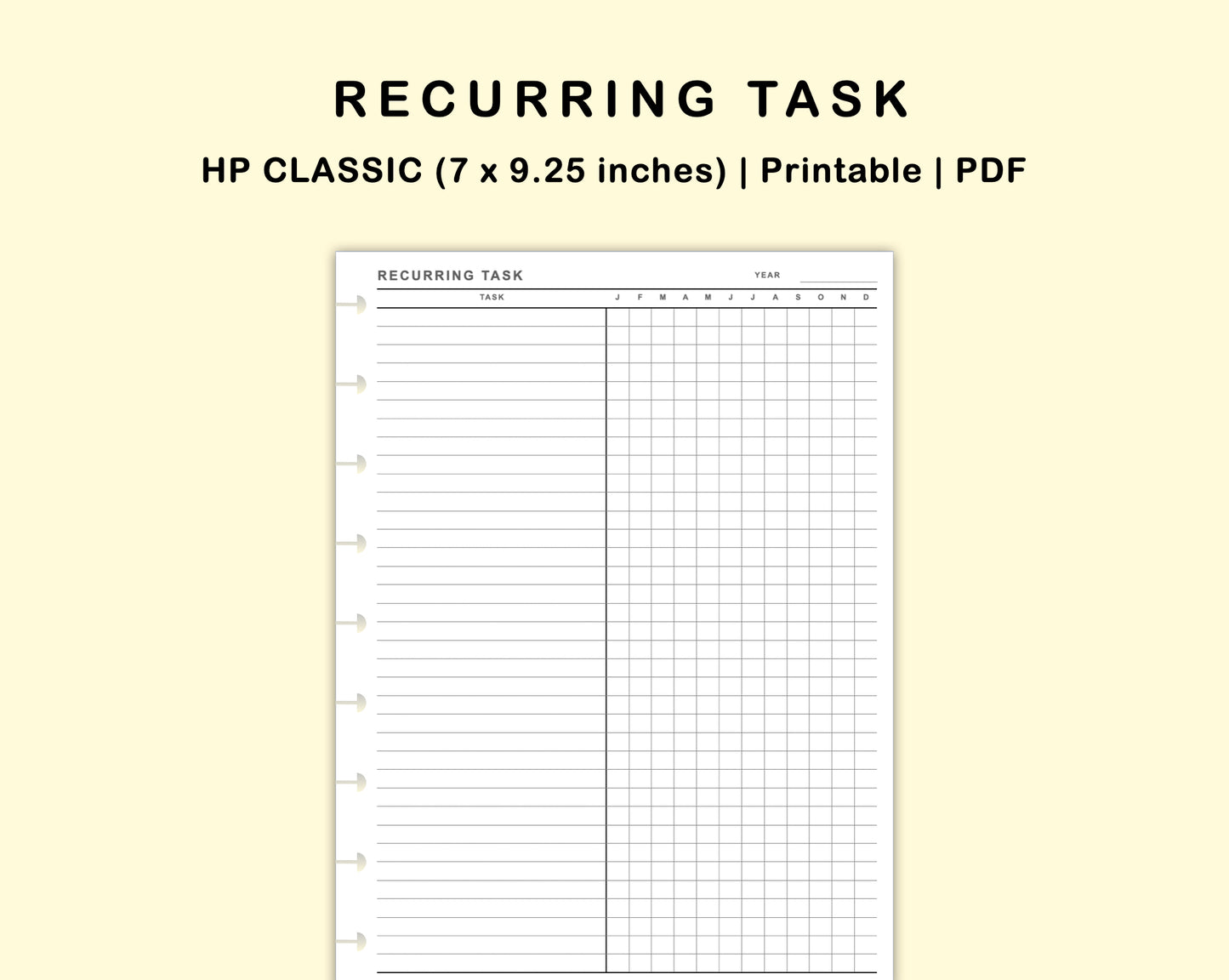 Classic HP Inserts - Recurring Task