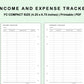 FC Compact Inserts - Income and Expense Tracker