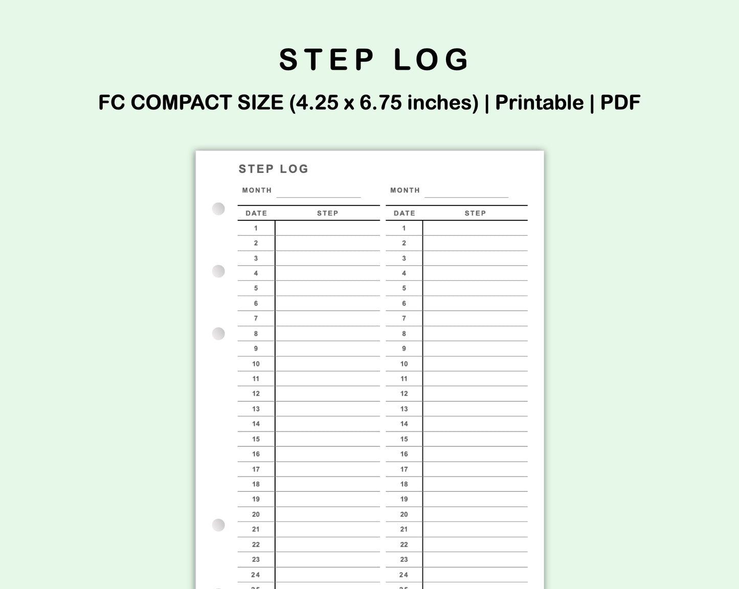 FC Compact Inserts - Step Log