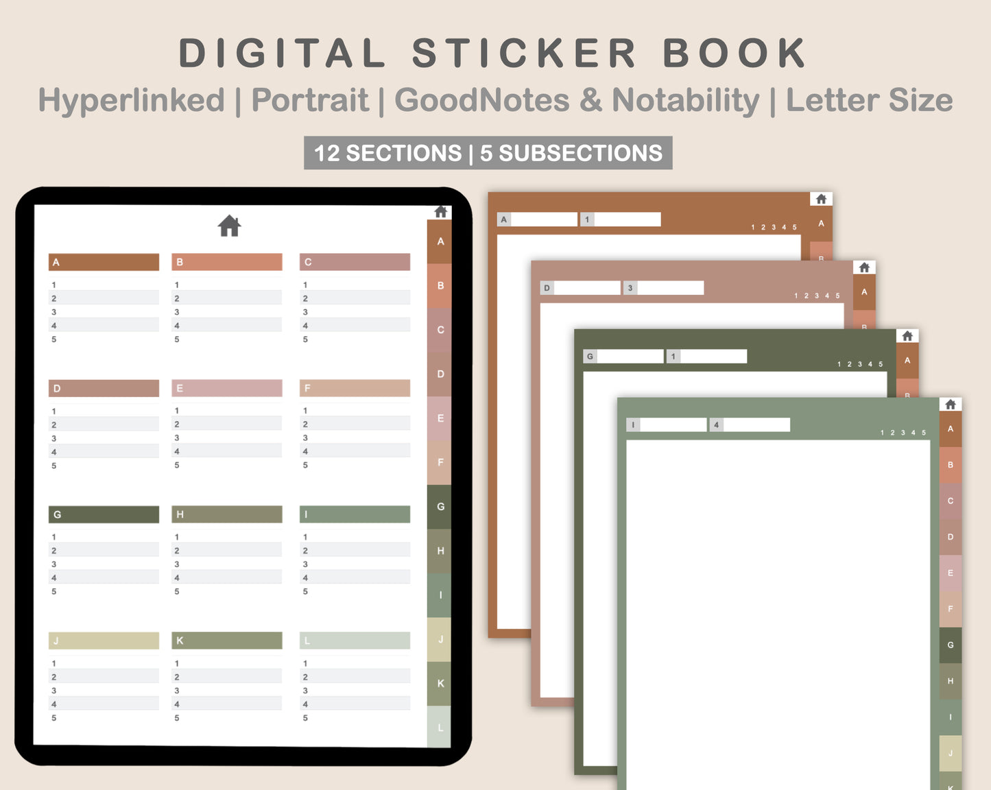 Digital Sticker Book - Portrait - Neutral