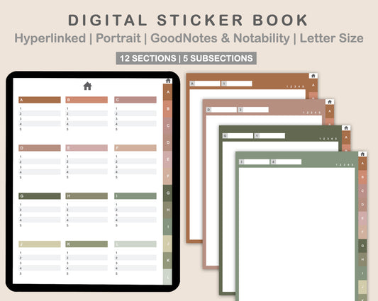 Digital Sticker Book - Portrait - Neutral