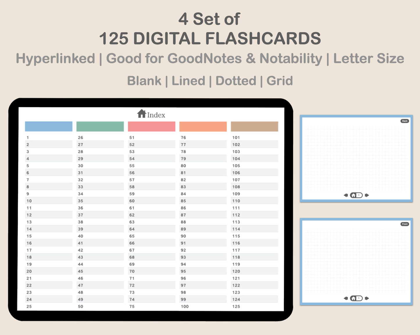 Digital Flashcards - Pastel