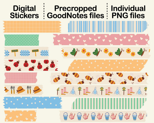 Digital Washi Tape - Pastel Spring Garden