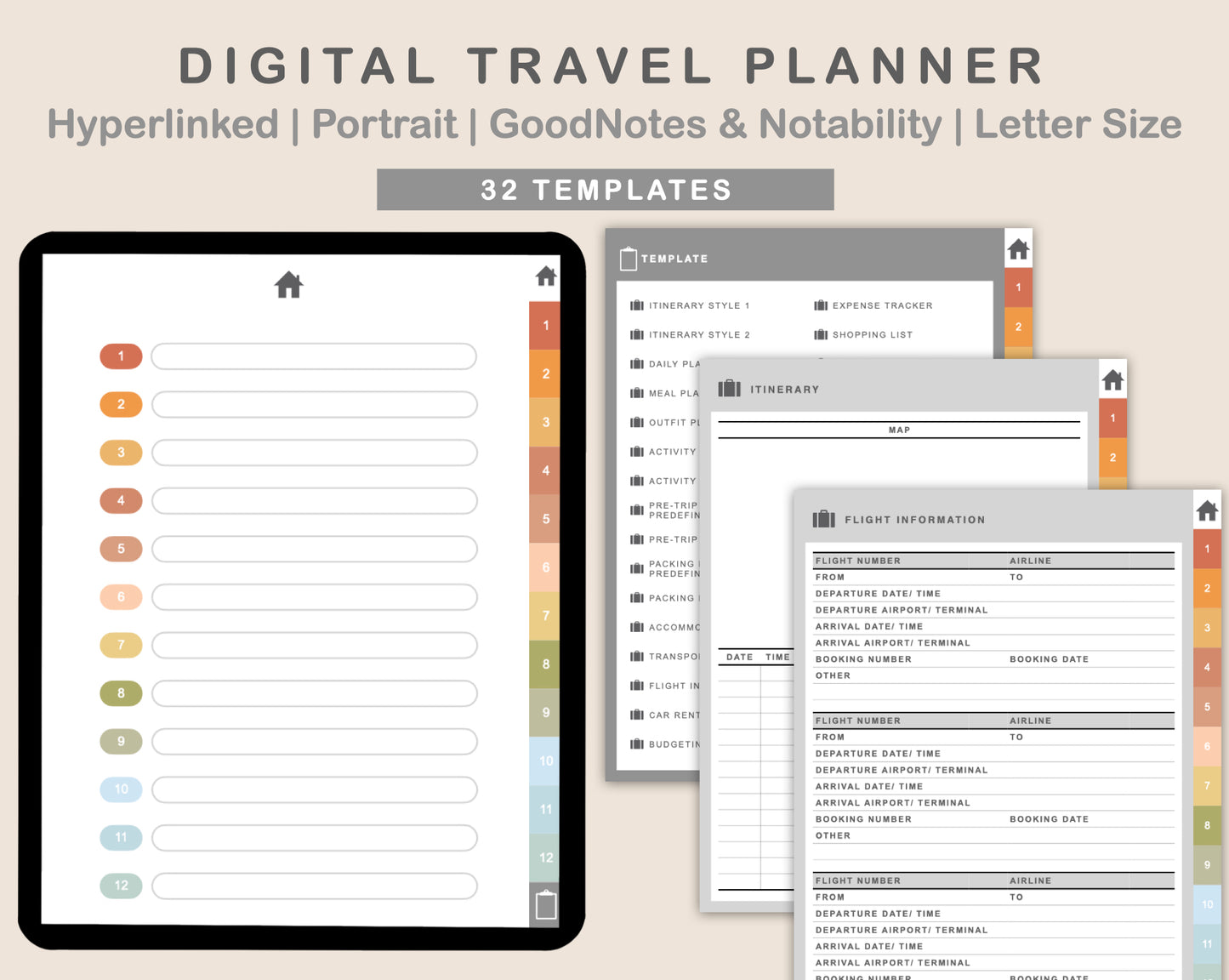 Digital Travel Planner - Portrait - Autumn