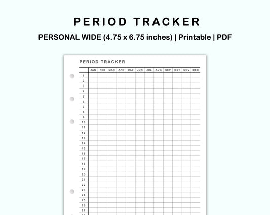 Personal Wide Inserts - Period Tracker