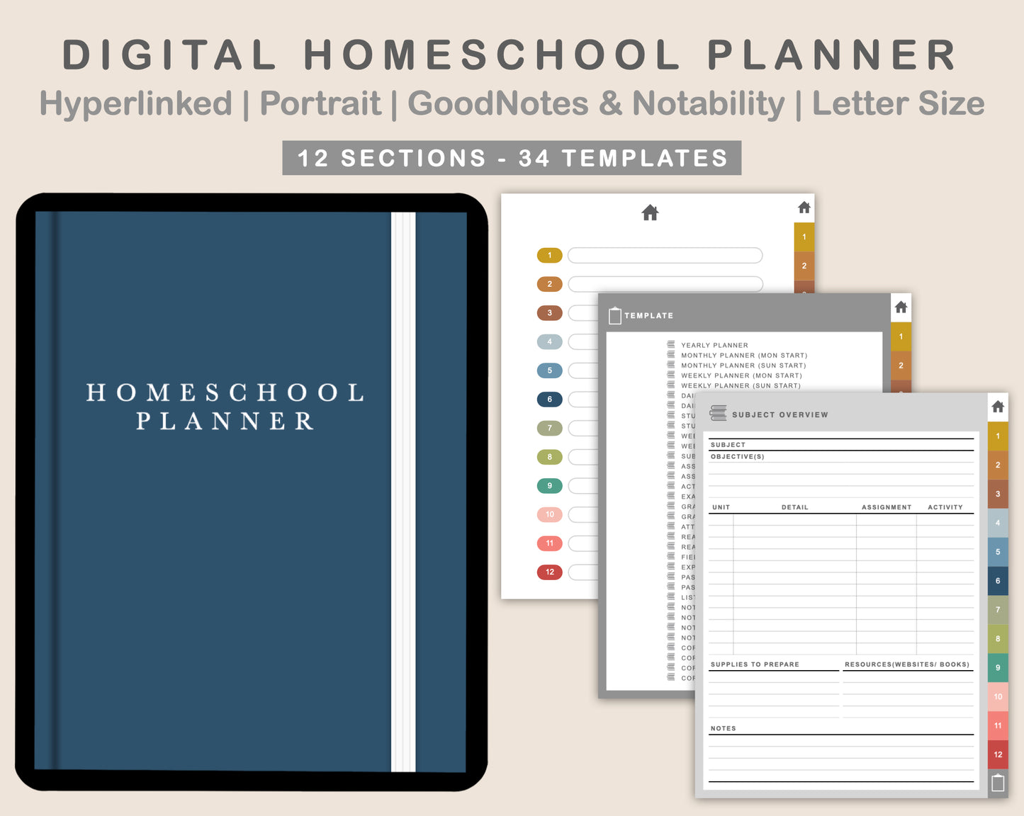 Digital Homeschool Planner - Modern