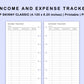 Skinny Classic HP Inserts - Income and Expense Tracker