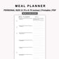 Personal Inserts - Meal Planner with Grocery List