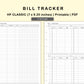Classic HP Inserts - Bill Tracker