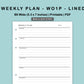 B6 Wide Inserts - Weekly Plan - WO1P - Lined