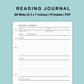 B6 Wide Inserts - Reading Journal