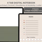 Digital Notebook 8 Tab - Portrait - Earthy