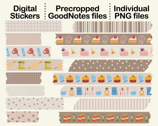 Digital Washi Tape - Light Neutral Baking