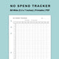 B6 Wide Inserts - No Spend Tracker