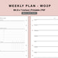 B6 Inserts - Weekly Plan - WO2P - with Habit Tracker