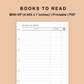 Mini Happy Planner Inserts - Books to read