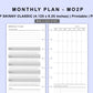 Skinny Classic HP Inserts - Monthly Plan - MO2P - with Habit Tracker