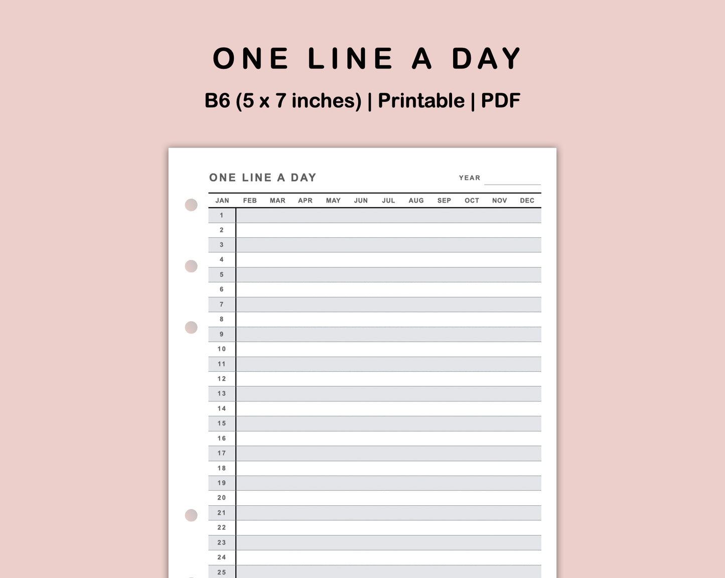 B6 Inserts - One Line A Day