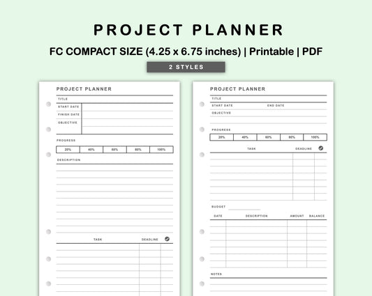 FC Compact Inserts - Project Planner