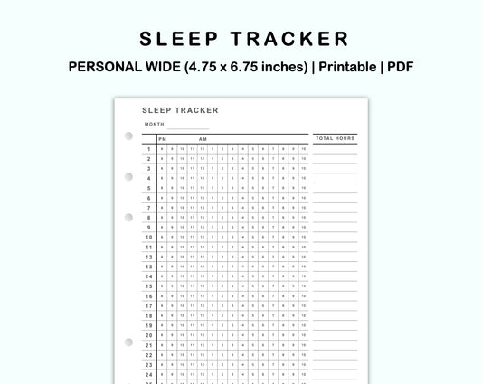 Personal Wide Inserts - Sleep Tracker