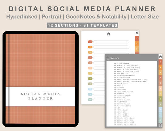 Digital Social Media Planner - Autumn