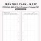 Personal Inserts - Monthly Plan - MO2P