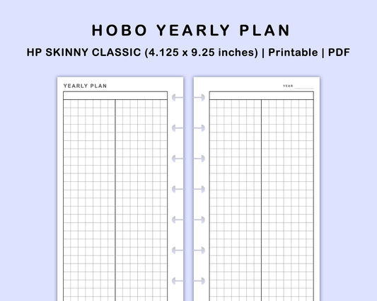 Skinny Classic HP Inserts - Yearly Plan - Hobonichi