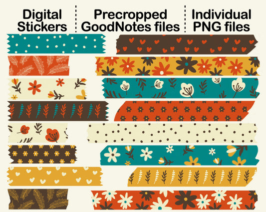 Digital Washi Tape - Vintage Floral