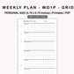Personal Inserts - Weekly Plan - WO1P - Grid