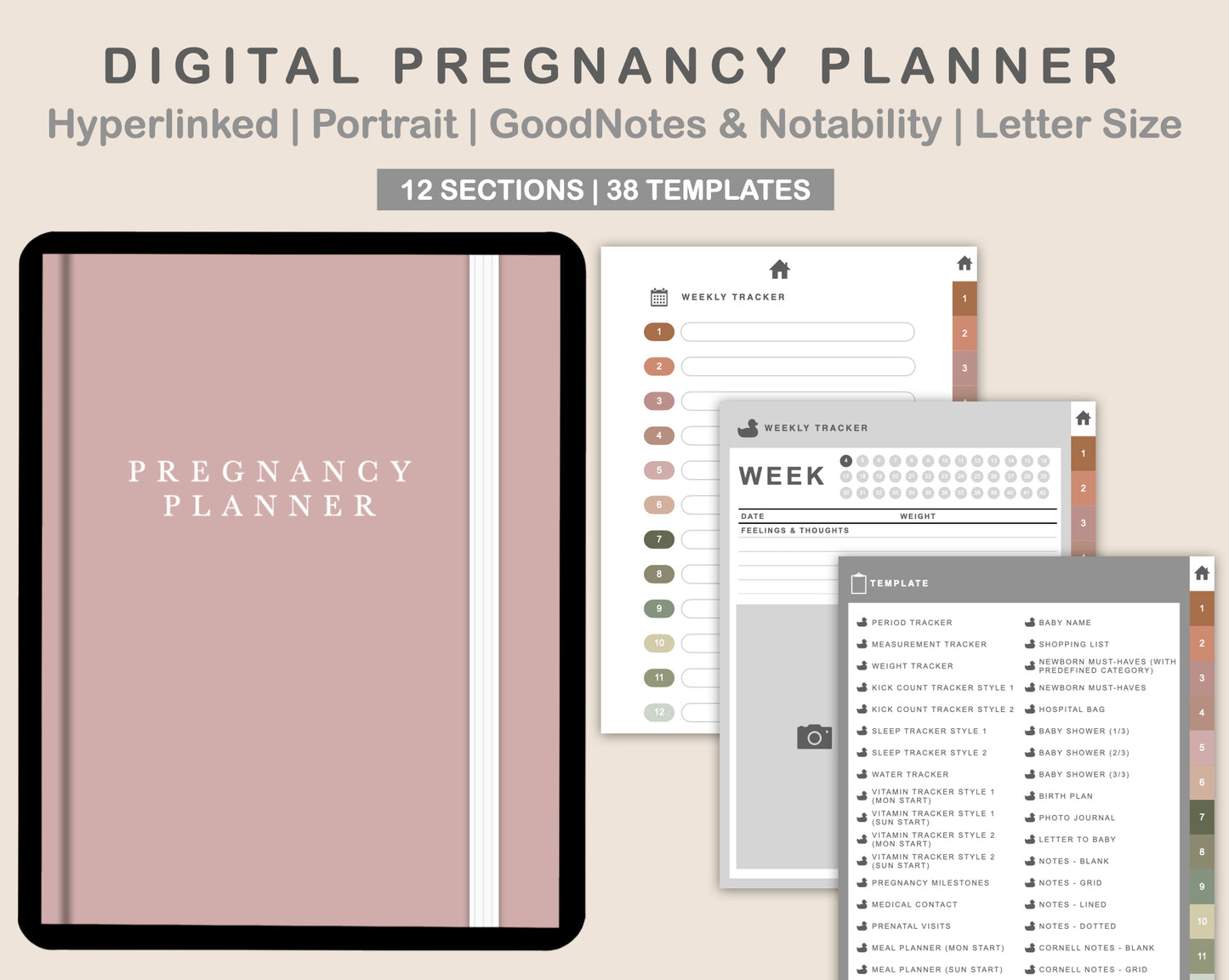 Digital Pregnancy Planner - Neutral