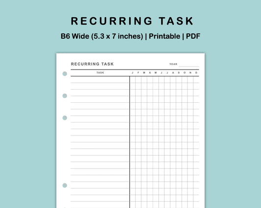 B6 Wide Inserts - Recurring Task